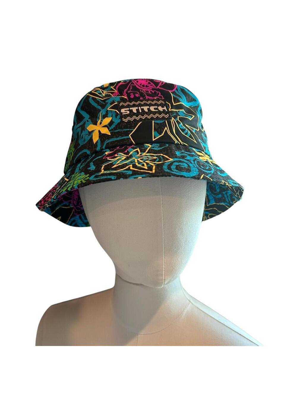 Disney Stitch Bucket Hat OSFM Adult Tropical Print Lilo & Stitch NWT